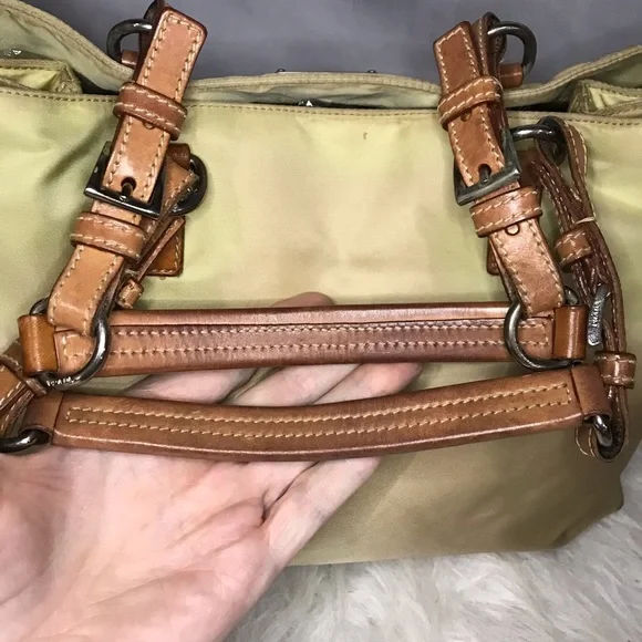 Beautiful Vintage Prada Cammello Nylon w/ Leather Handles Shopping Tote Bag - Picture 13 of 15